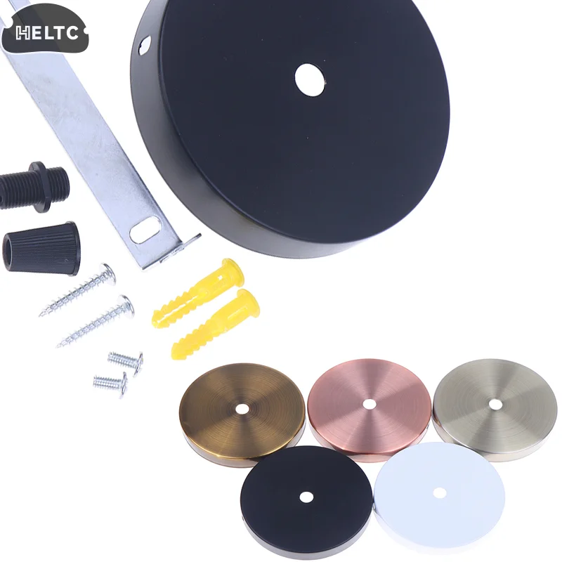 

AC 90-260V Black Silver Bronze Ceiling Plat Wall Sconce Mount DIYLight Fitting Lamp Base Vintage Pendant Lamp 100*20mm Disc Base