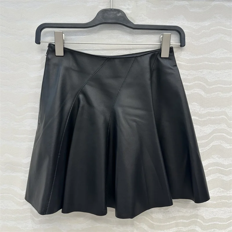 Jupe femme 2025 hiver nouvelle taille haute mince mini jupe véritable peau de mouton patchwork femmes demi-jupe y2k jupe courte décontractée