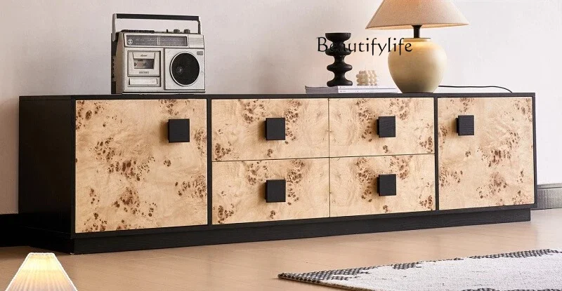 BJ Medieval Style TV Cabinet, All Solid Wood Floor-to-ceiling Storage Tree, Tumor Pattern Creative Designer Model, Designer Mode