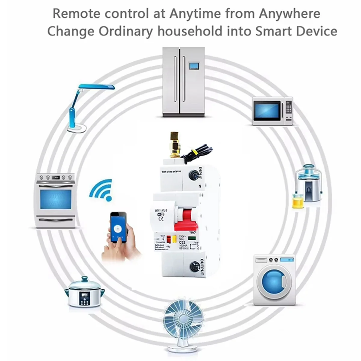 SSR WiFi Circuit Switch Smart Breaker 25A 1P Remote Control Timing Switch Delay Automatic Lock Intelligent Recloser