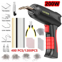 200W Hot Welding Machine Repair Auto Body Bumper Plastic crack Tool Kit With Welding Nail 2 in 1 Plastic Welder Gun