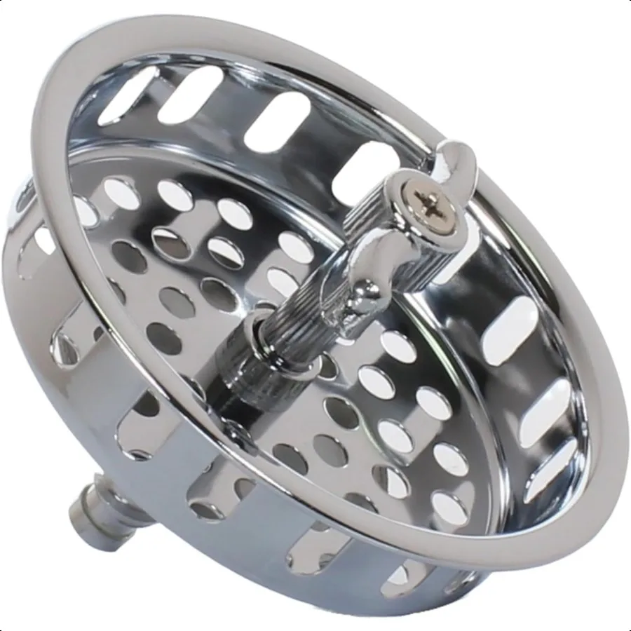 3,5 Сливная сборка раковины с поворотным замком, сетчатый фильтр для корзины, твердая латунь, полированный хром