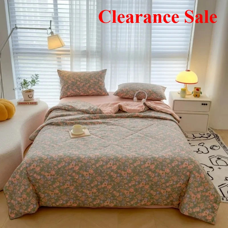 

Lightweight Quilt Wrinkle Resistant Washed Cotton All Season Comforter Single Double Bed Air Conditioning Duvet