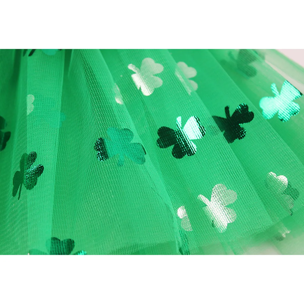 Falda Tutú con Trébol del Día de San Patricio, 40 cm, Cintura Elástica, Disfraz Verde para Fiesta, Cumpleaños, Baile, Disfraz del Día de San Patricio