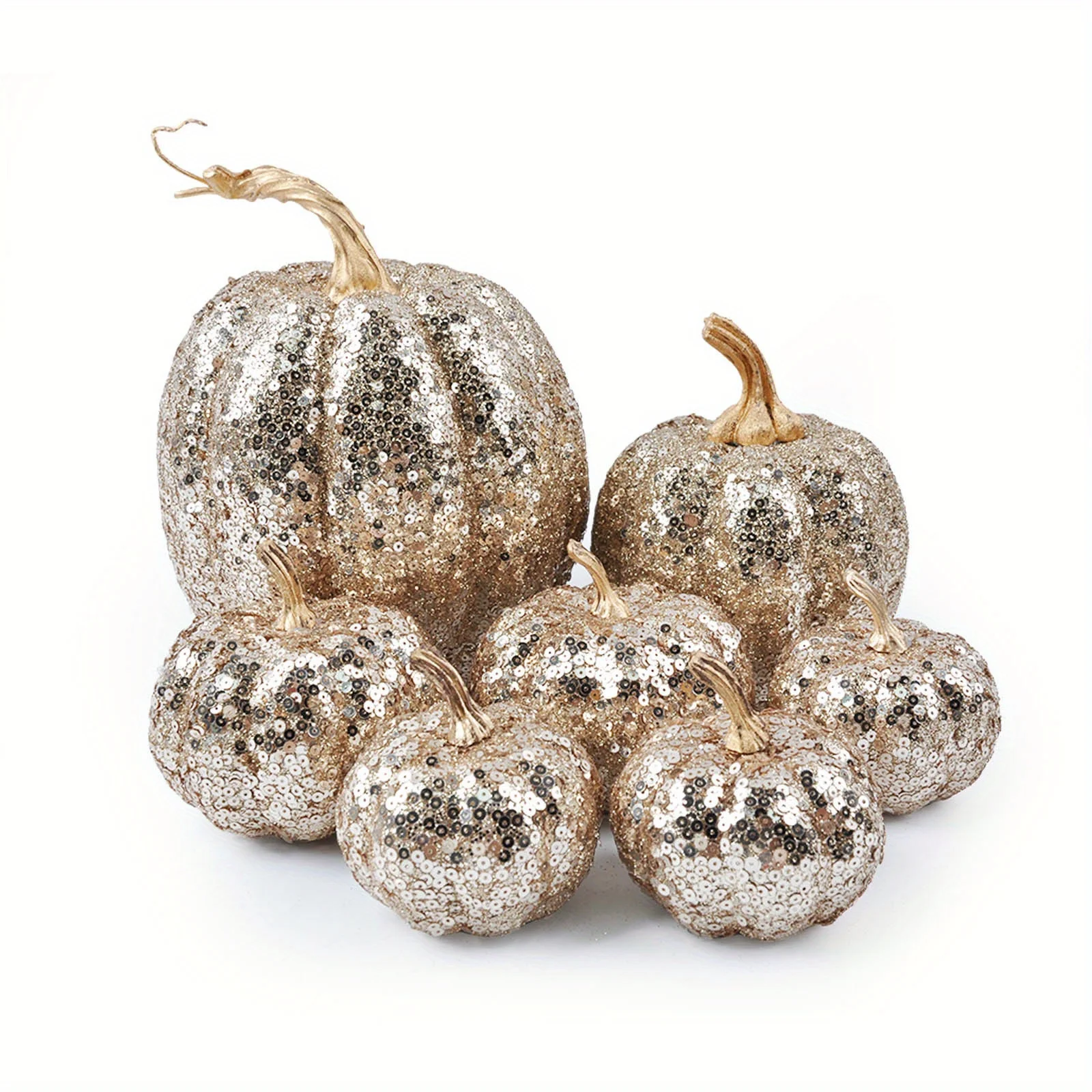 Sequin Gold Foam Pumpkins 1