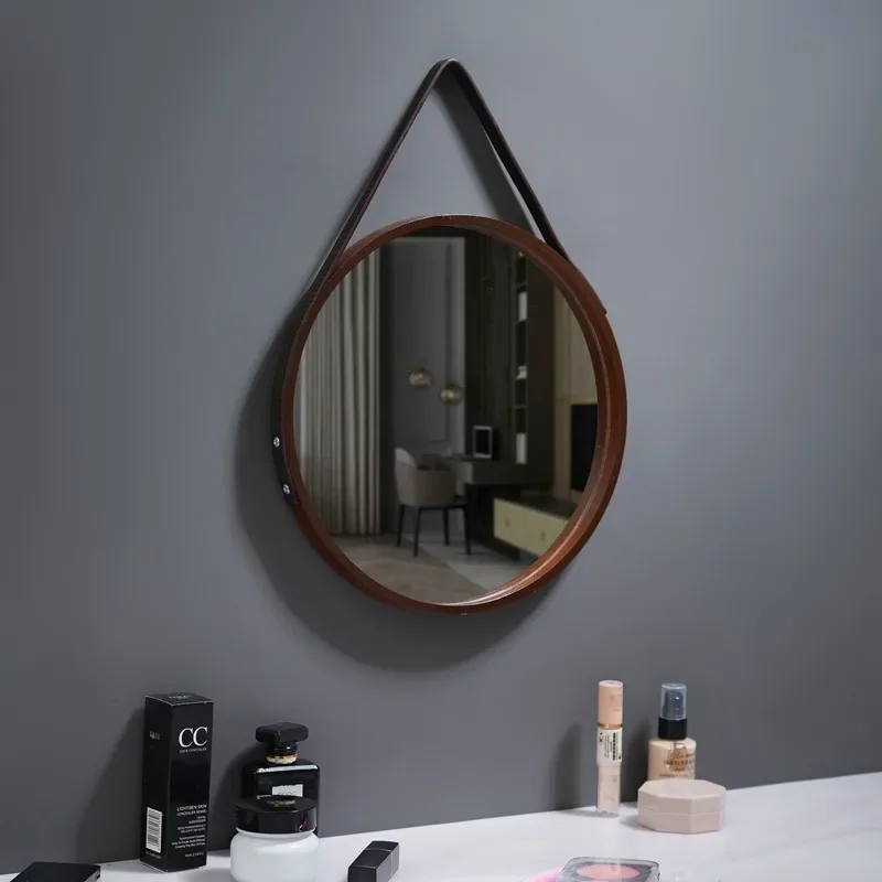 

Circular Vintage Mirror Hotel Round Nordic Modern Design Small Vanity Mirror Makeup Bathroom Ozdoby Do Pokoju Home Products
