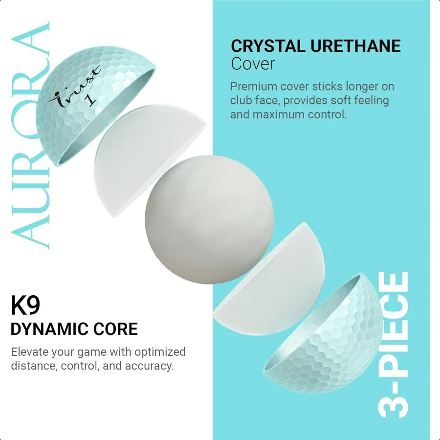 الثقة على كرات الجولف أورورا روزا كريستال يوريتان سلسلة لافتة للنظر أقصى مسافة ملمس ناعم مستقيم الطيران الأخضر