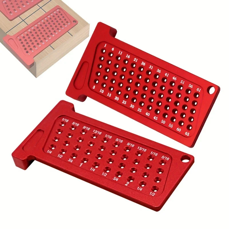 

T65/T25mm metric inch, woodworking scribing ruler, aluminum alloy hole ruler