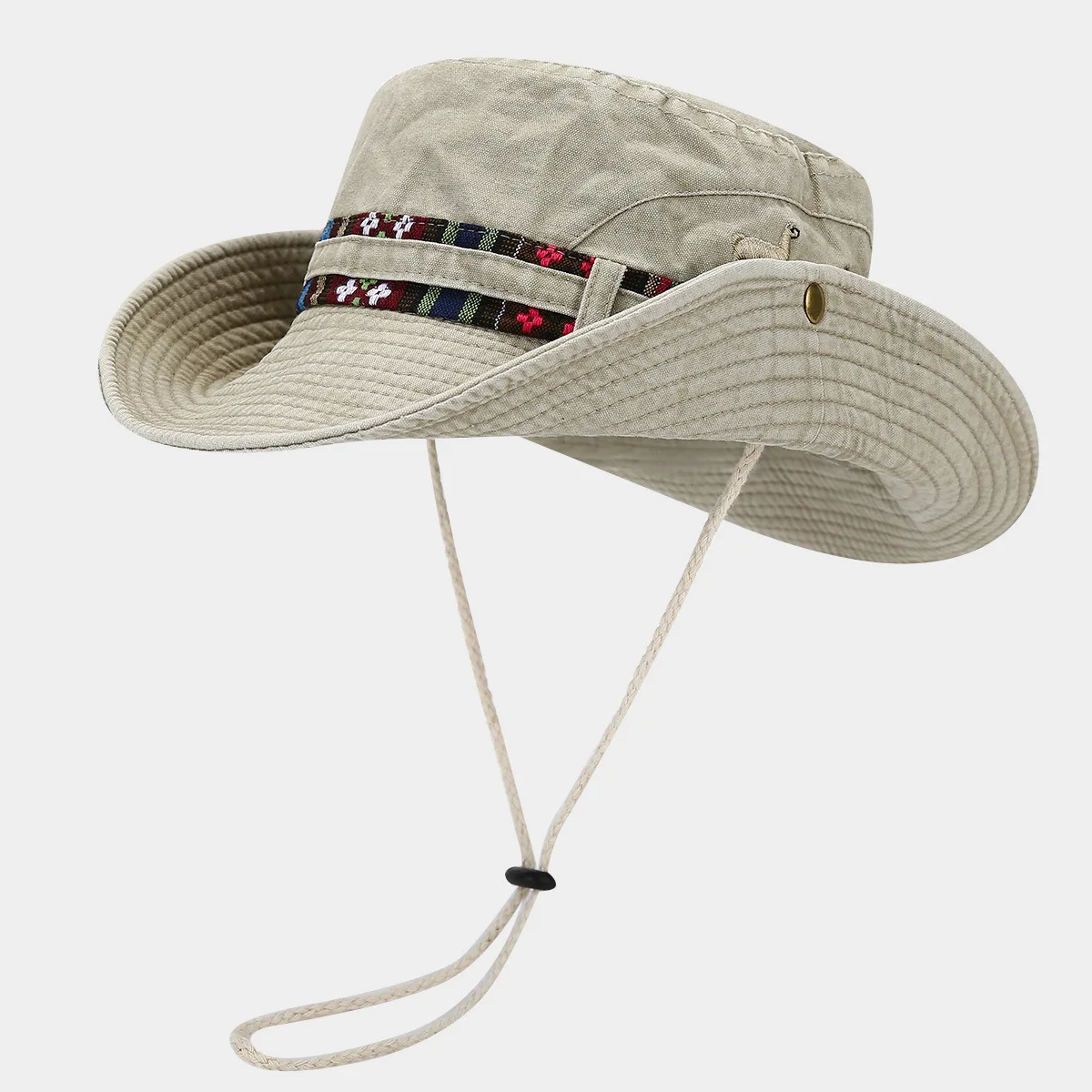 

Bucket Hat Cowboy Men Women Big Brim String Cap Summer Protection Fishing Accessory For Outdoor Beach Swimming Hiking Work