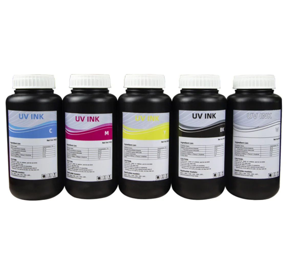 Lancelot UV Dtf Ink 1Kg*5 CYMKW 1000g for eopson uv dtf printer ink TX800/XP600/I3200 For UV DTF Sticker Printer