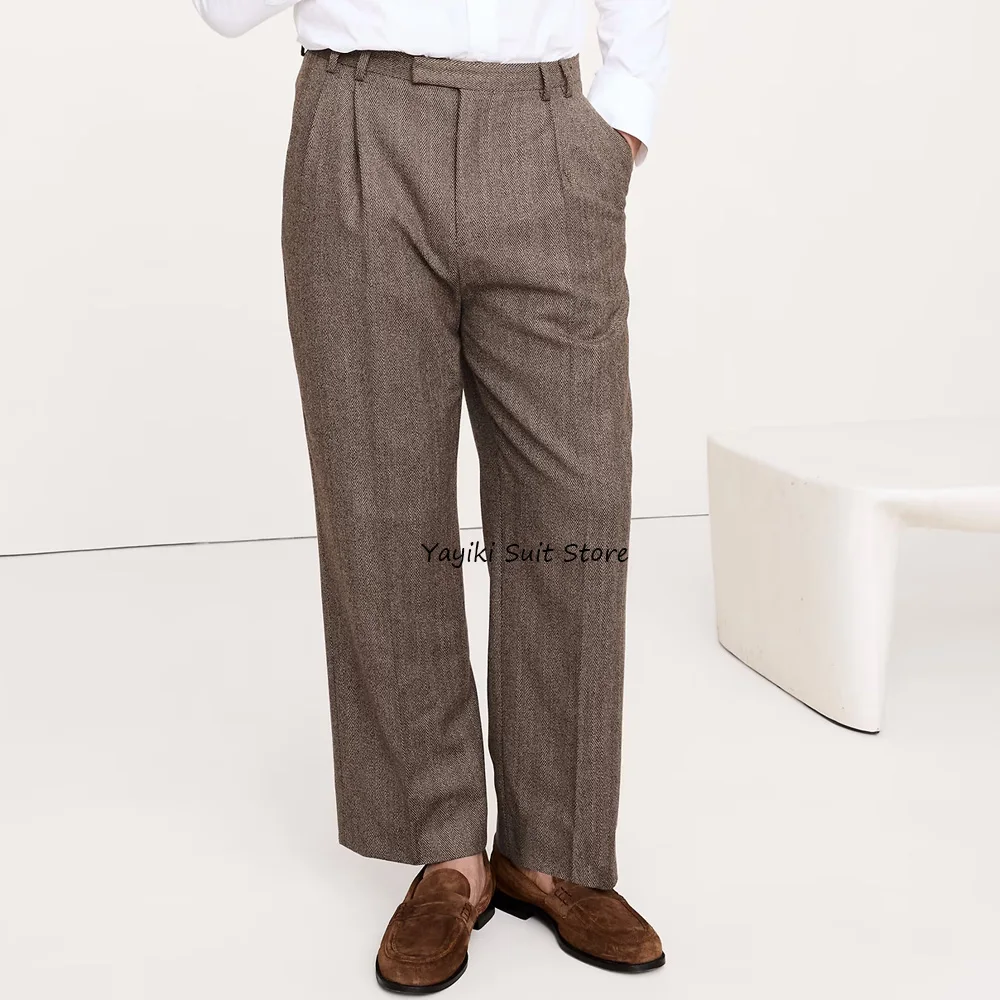 

Рабочие брюки Деловые повседневные мужские брюки пошиття для мужчин Стильные прямые брюки из ткани «елочка» Брюки Классическая одежда