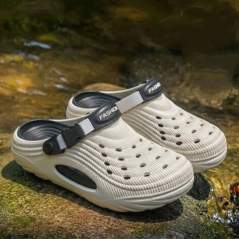 Sandales de sport à semelle épaisse ajourées pour couple, chaussures aquatiques d'été à séchage rapide pour homme, à bout fermé et antidérapantes