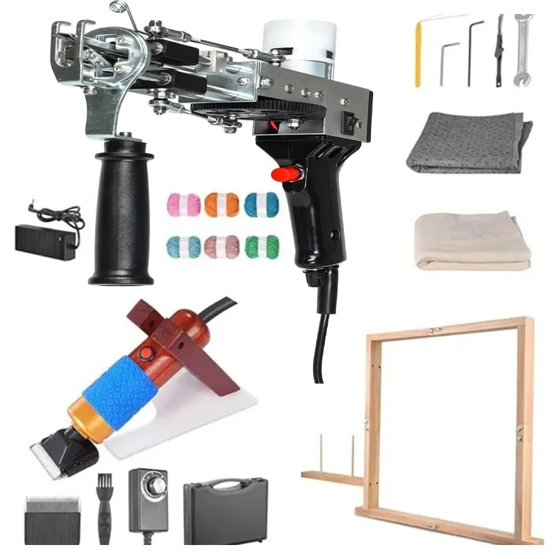 Tufting Gun Dual Purpose DIY Rug Tool Set With Clipper Frame Yarn Fabric For Household Handmade Carpet Making