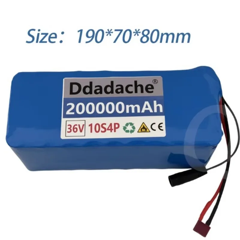 New original 36V Battery 10S4P 200Ah Battery Pack High Power Battery 36V 100000mAh Electric Bicycle BMS+42V2A Charger