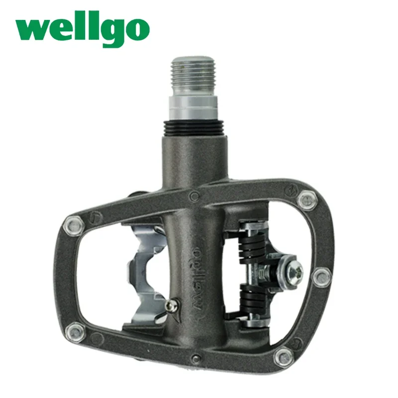 Wellgo R120B Dual Function Aluminum alloy Road Bike Pedals Cr-Mo Compatible SPD With Cleats Sealed Bearing Bicycle Cycling Parts