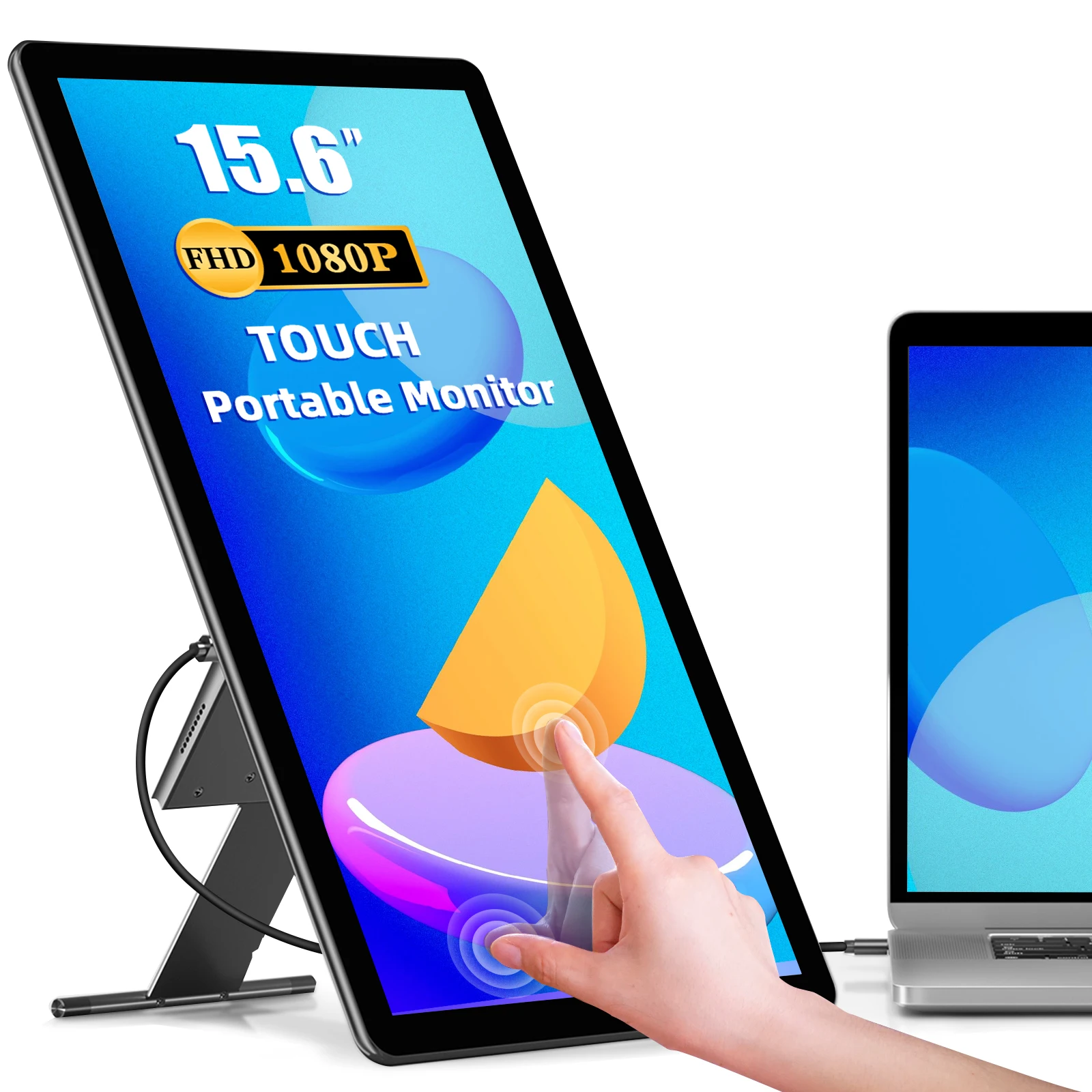 UPERFECT 15.6Inch  FHD Touch Portable Monitor 100%sRGB 300Nit Second Screen IPS Display For Laptop With Holder Stand Type-C HDMI