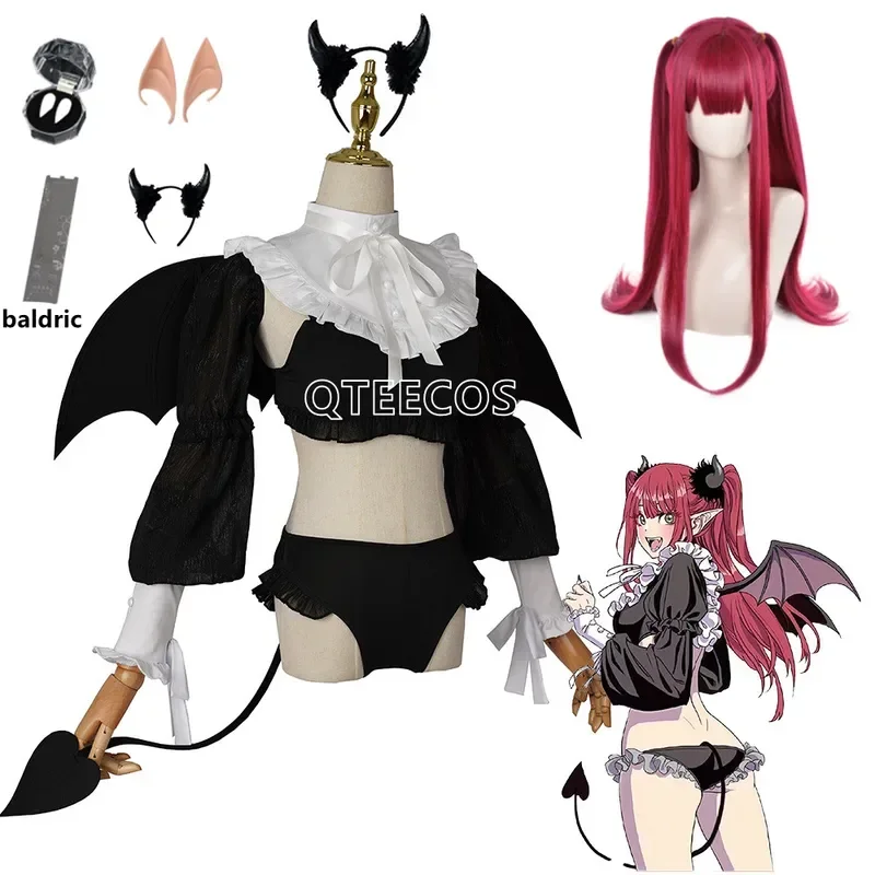 Anime My Darling Cosplay Marin Kitagawa Costumes Rizu Kyun Devil Sexy Uniforms Outfits False Teeth Full Set