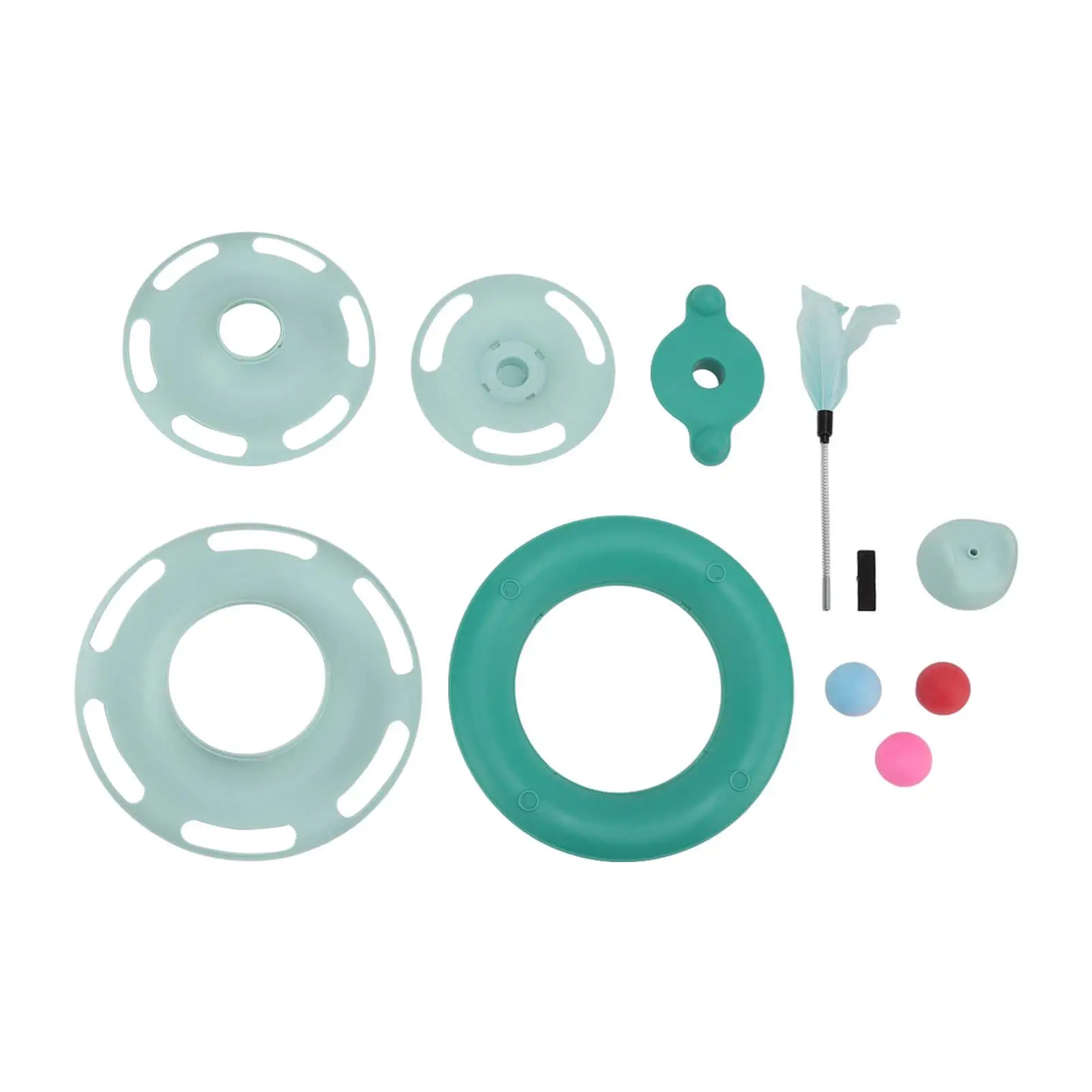 4-Level Interactive Cat Turntable   with Feather  - Fun Kitten Track  Exercise Pet Supplies