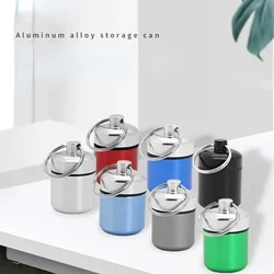 Portable Mini Stainless Steel Sealed Capsule Waterproof Pill Box Aluminum Flat Head and Keychain for Vitamins Medicine Outdoor