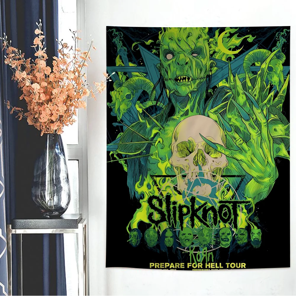 Classic Heavy Metal Rock S-Slipknot Colorful Tapestry Wall Hanging Hippie Flower Wall Carpets Dorm Decor Japanese Tapestry