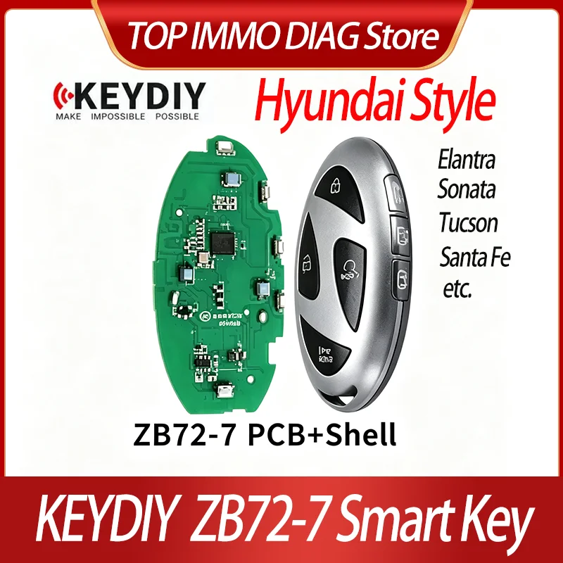 KEYDIY ZB72-7 Smart Key for Elantra Sonata Tucson Santa Fe Key Programming Add Key with KDMAX KDX2 KDX4