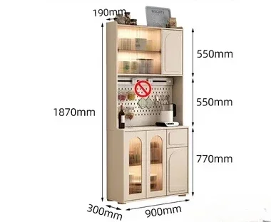 Sideboard sliding door, tall gray slim version, extremely narrow narrow cabinet thin cabinet