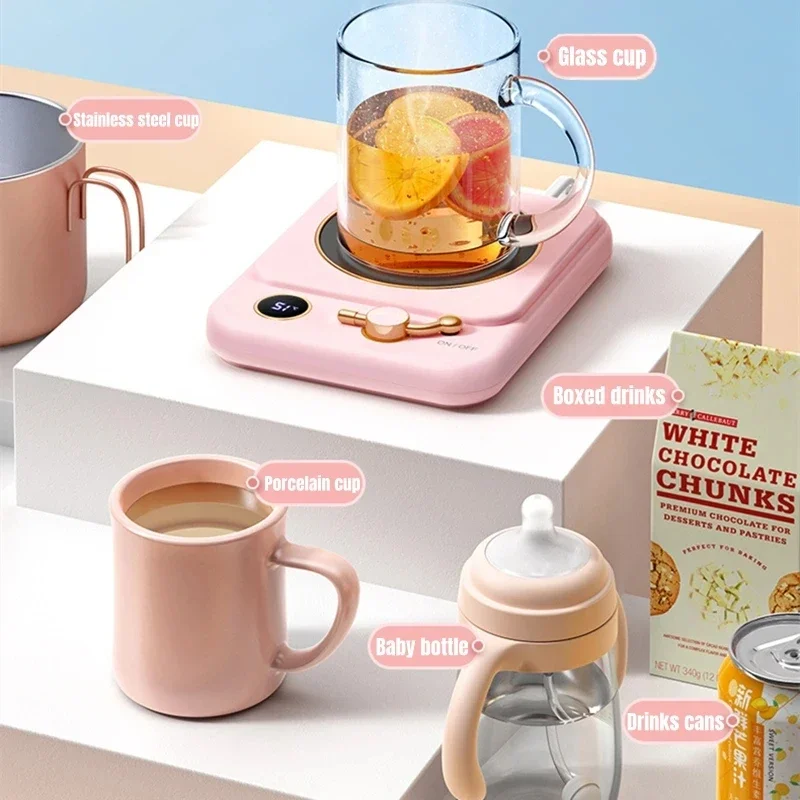 Кофейная чашка Wamer, электрический нагреватель для кружки, постоянная температура, 3 настройки передач, сохраняет тепло чая с молоком, автоматически выключается, нагревательная подставка для дома