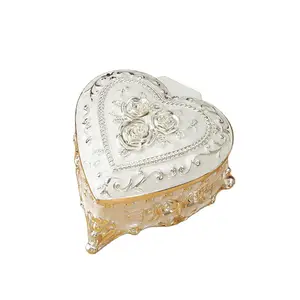 European Vintage Jewelry Storage Box, kleines goldplattiertes Metall, kreatives handbemaltes, High-End-Rosa, Baumwolle Baumwolle 11 Hauptverkäufe Goldener Jahrgang - №10