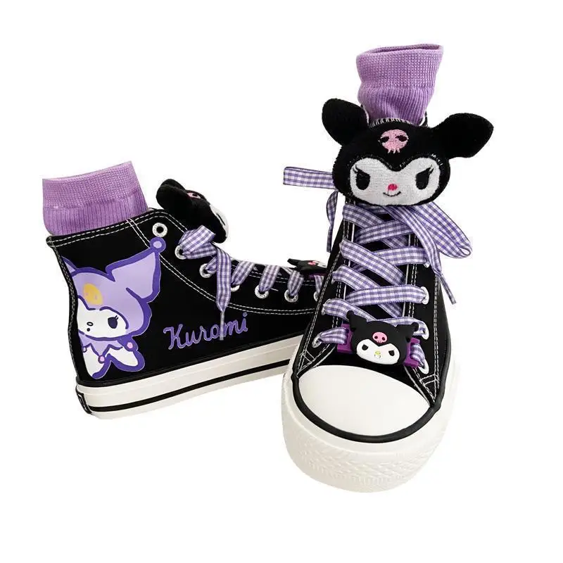 

Anime Kuromi Kawaii Shoes Lovely Students High Top Canvas Shoes Female Casual Flat Sneakers Women Shoes