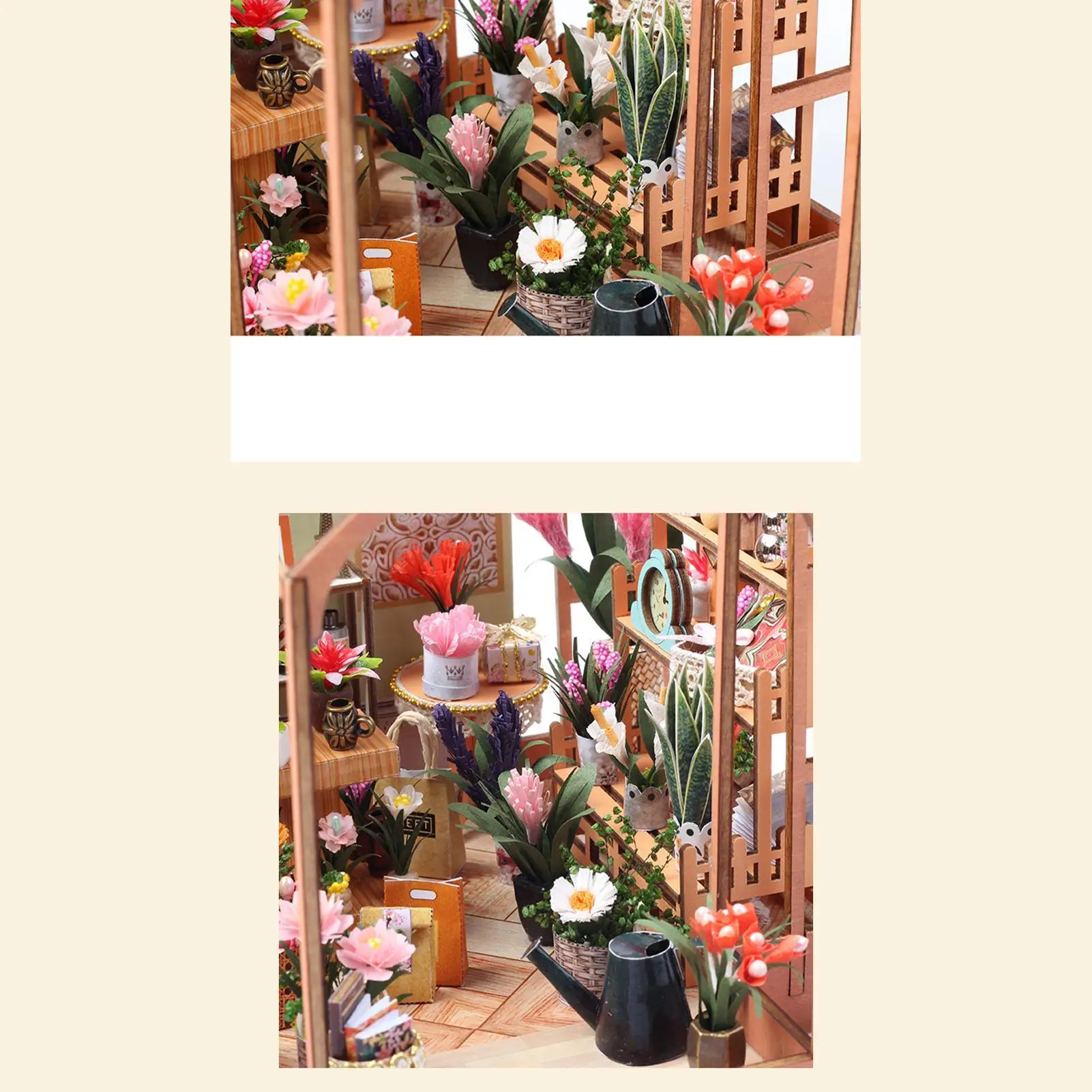 Miniature House Kit 3d Mini Greenhouse Building Kit Decor Display For Shelf Bedroom Room Teens Christmas Halloween Bookshelf