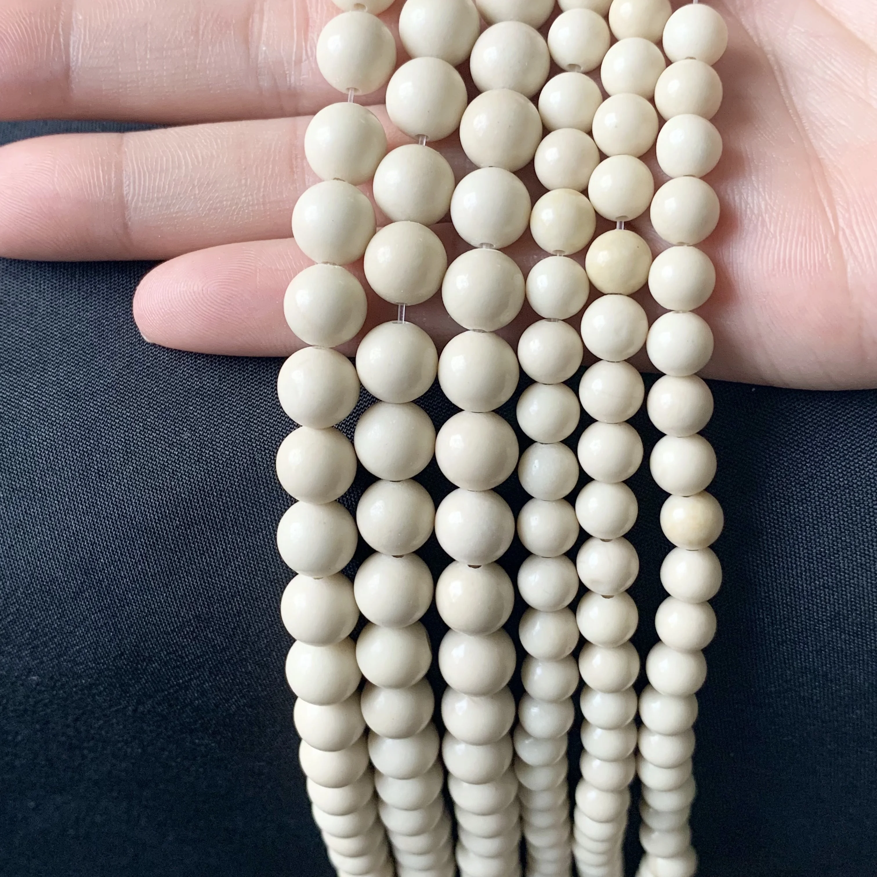 Natural Gemstone Stone Beads Strands White Fossil Round Loose Beads For Jewelry Bracelet Necklace DIY Making Handmade Supplies