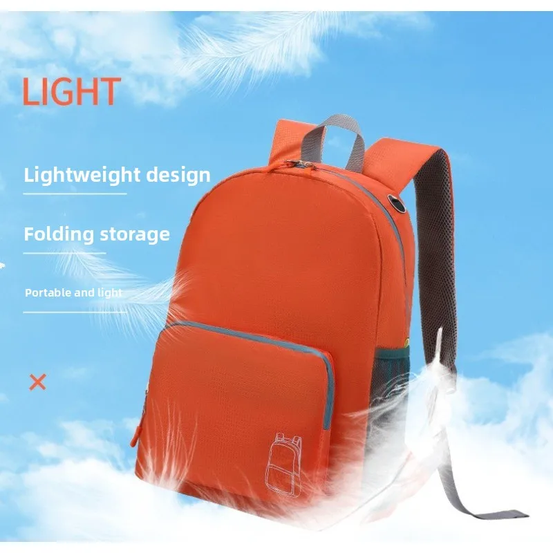 

Foldable portable outdoor backpack with dual shoulder straps, breathable and durable, suitable for sports, waterproof schoolbag