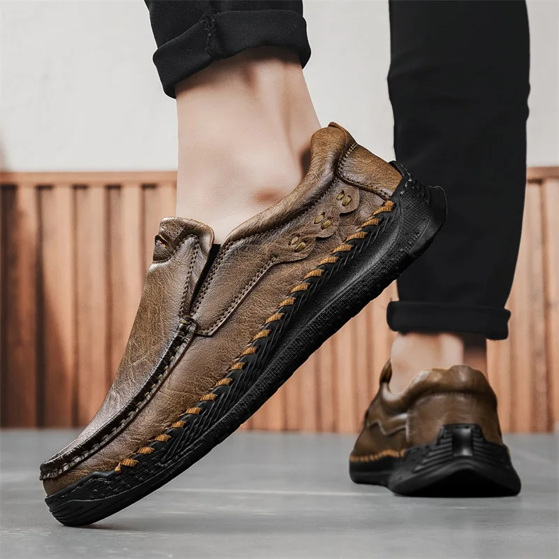 Men's Leather Casual loafers Shoes wedding Dress Shoes New Big Size  Moccasins Shoes Suede shoes High Quality zapatos