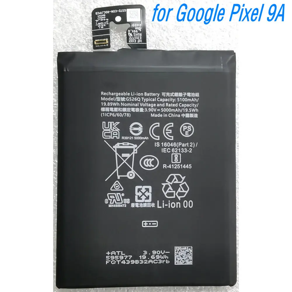 

3.9V 19.5Wh G526Q Rechargeable Li-ion Battery for HTC Google Pixel 9A Mobile Phone 1ICP6/60/78