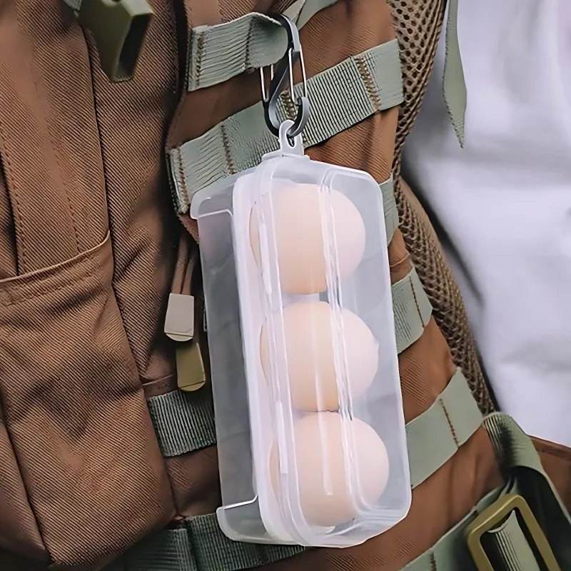 Portable Egg Storage Box Transparent Kitchen Container Case Organizer for Outdoor Camping Picnic 3/4 Grids Egg Holder Container