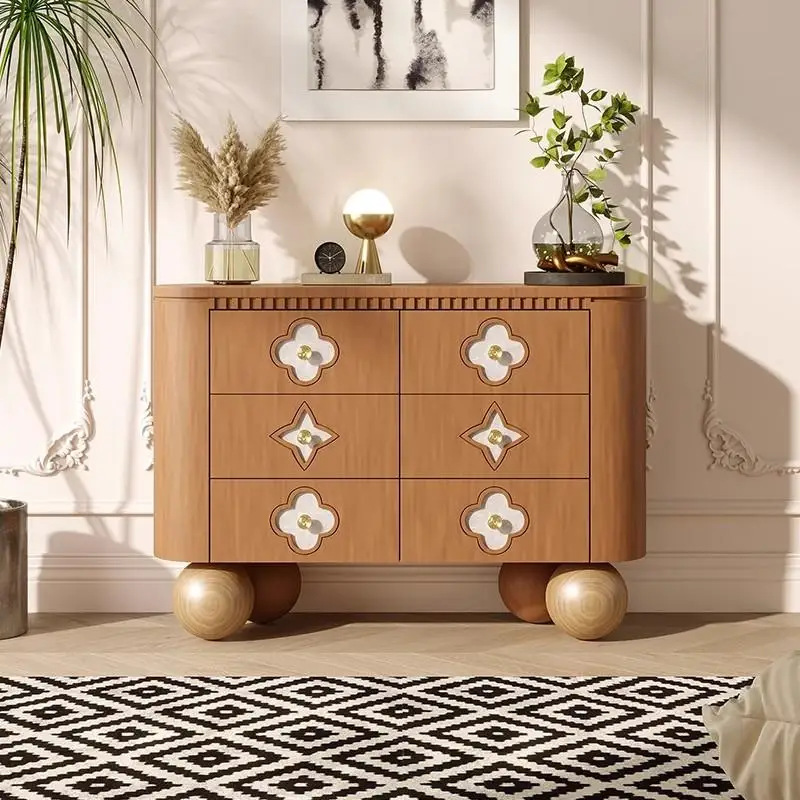 

Французский светлый роскошный шкаф с шестью грудью, шкафчик из цельного дерева в стиле ретро, шкаф для хранения в спальне, гостиной, декоративный шкаф по индивидуальному заказу