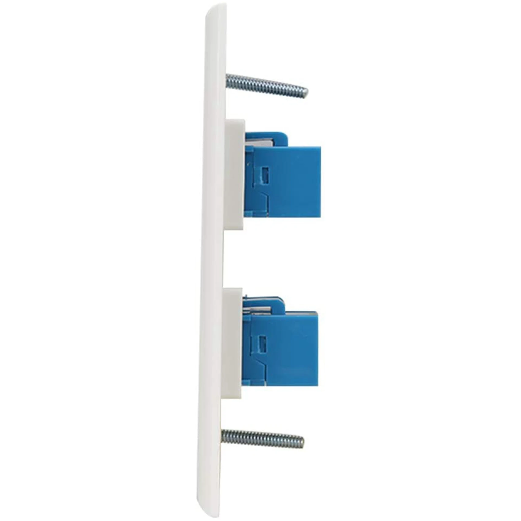 Superior 2X Ethernet Wall Plate 4 Port Wall Plate Female-Female Compatible With For Cat7/6/6E/5/5E Ethernet Devices -Blue