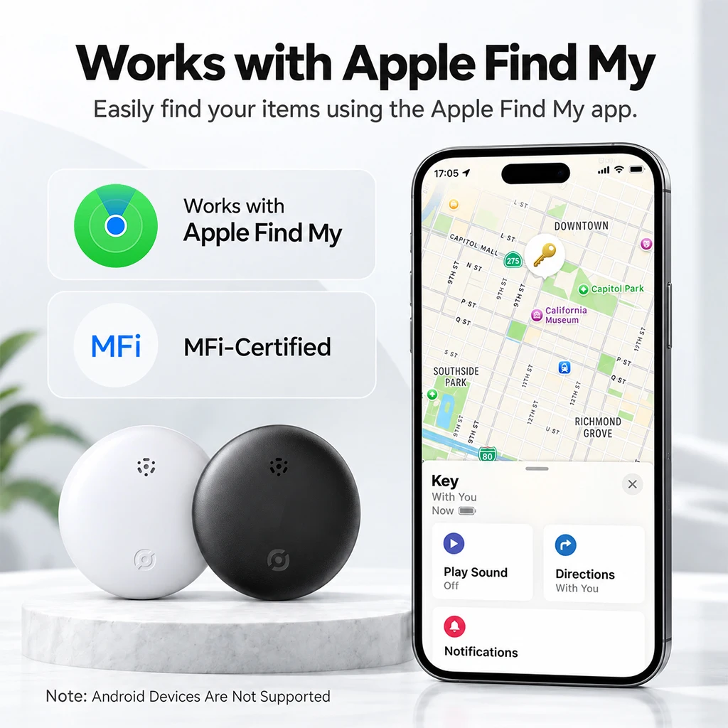 HENNCER Smart Tag for Apple Airtags Tracker Find My Apple Bluetooth Tracker with Tuya Anti Lost Item Locator Suitable Suitcase