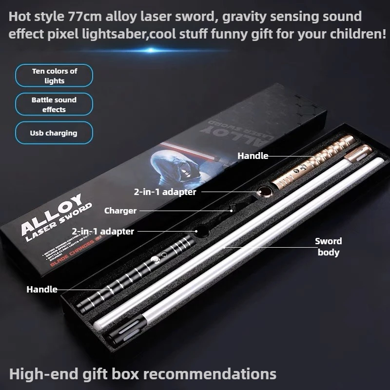 

Kawaii Light Saber Funny Gift-Hot Style 77cm Alloy Laser Sword Toy,Pixel Lightsaber,Gravity Sensor Kpop Lightstick,Toys for Kids