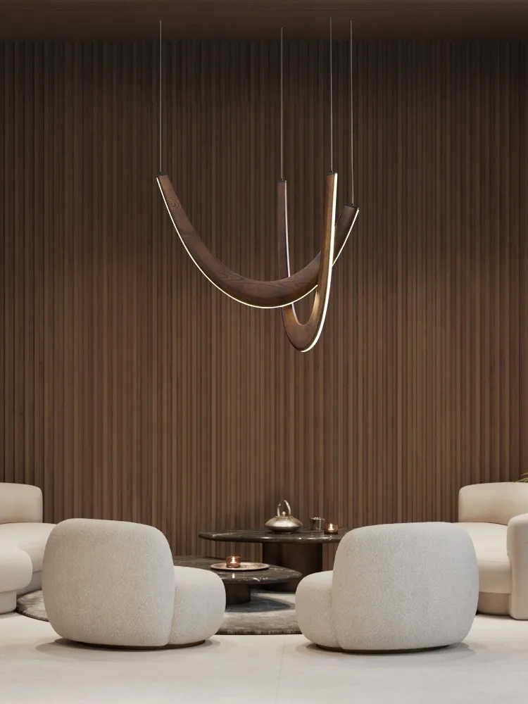 

Modern Wooden Solid Art Creative design Suspension Pendant Lights,Hanging lamp Luxury Lustres for Living Room Villa Duplex