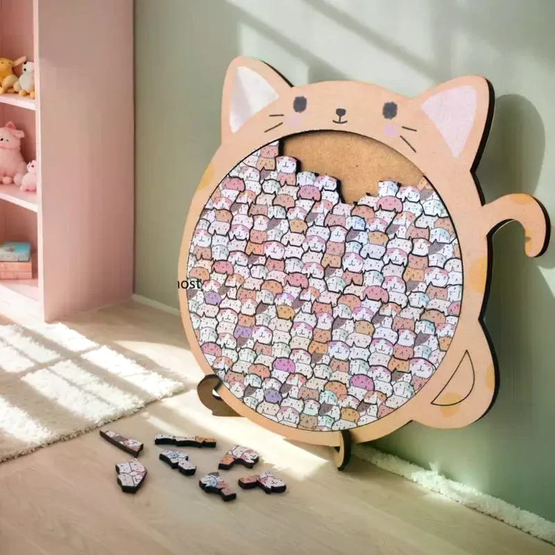 

Восхитительная деревянная игрушка-головоломка в форме котенка; Захвальная образовательная игра; Замечательные рождественские подарки