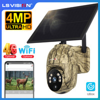 LS VISION 2K 4MP 4G Solar Security Camera Outdoor WiFi PTZ Human/Animal Detection 2-way Talk Waterproof Wildlife Camera Ubox App