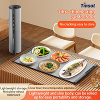 TINSOL New Flexible Silicone Food Warming Pad Foldable Food Warming Tray Electric Food Warming Pad Smart Thermostat Tableware