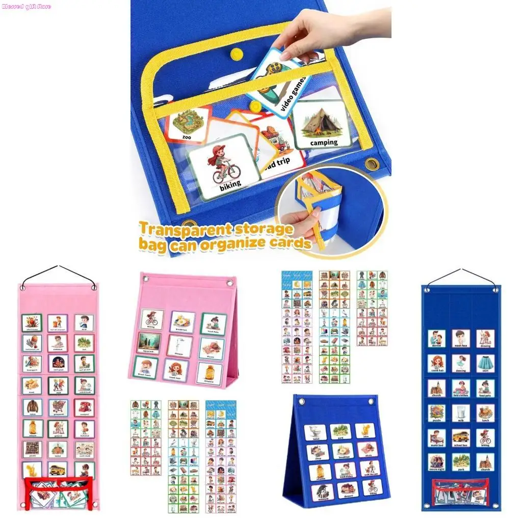 

D0JC Kids Daily Schedule Chart 18+1 Pocket Visual Schedule Chart Visual Timetable Chart Daily Routine Chart for Classroom