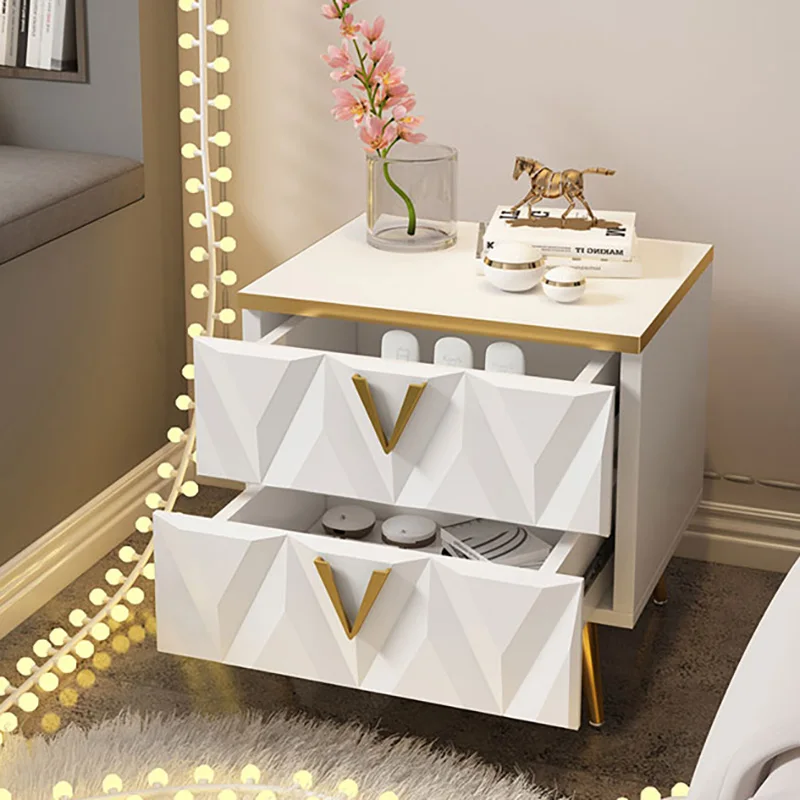 

Trendy Bedroom Nightstand Modern Minimalist Aesthetic Drawer Night Table Cute European Mesita De Noche Dormitorio Furniture