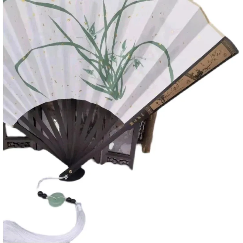 Anime Grandmaster of Demonic Cultivation Nie Huaisang Folding Handheld Antiquity Cool Dance Hand Fan Cosplay Costume Party Props