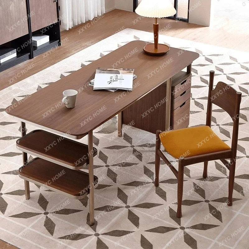 

Q solid wood desk household class desk medieval style light luxury retro writing desk