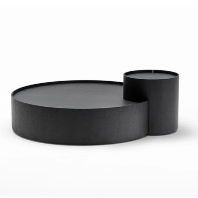 

Minimalist light luxury round coffee table, small apartment living room, creative side table