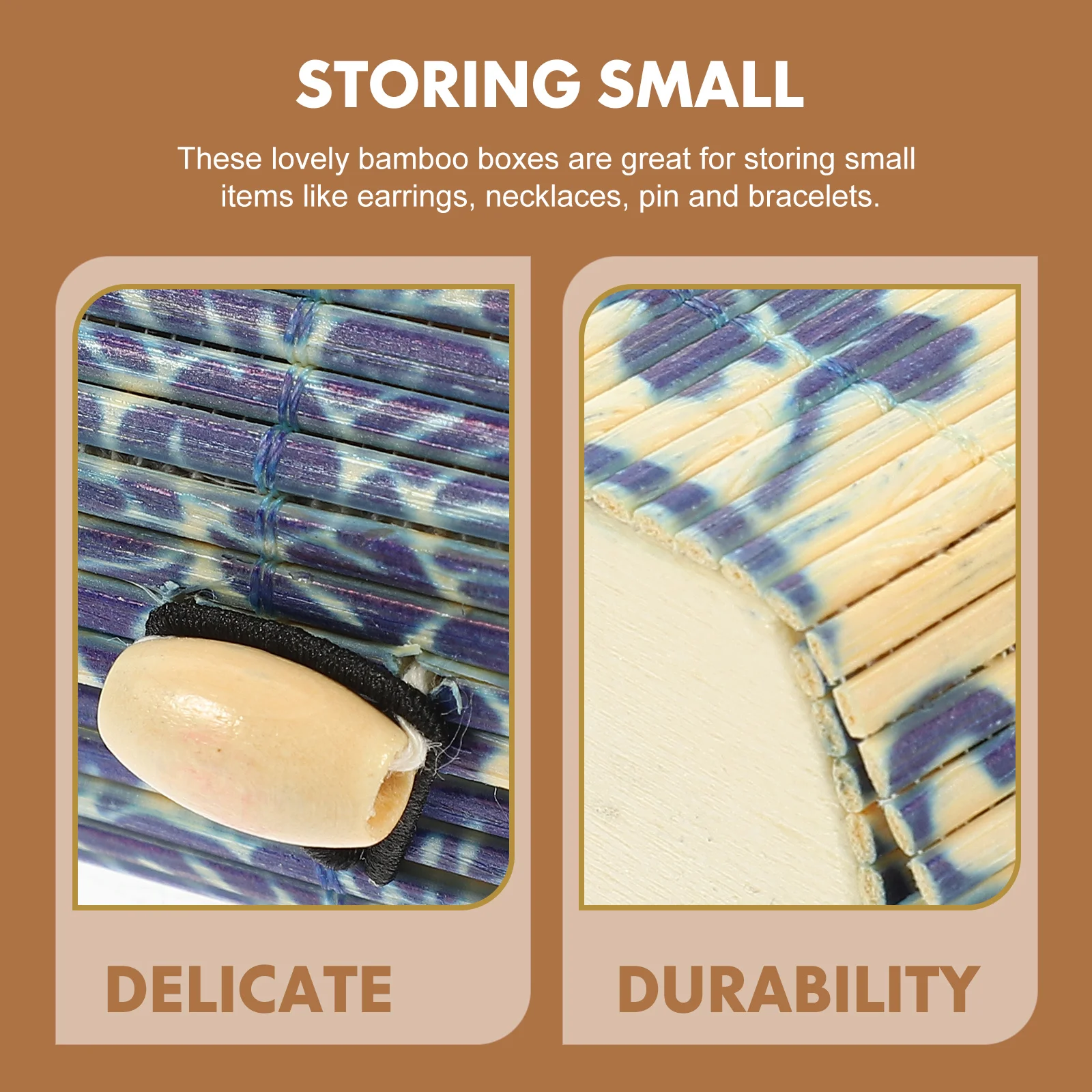 

6pcs Vintage Bamboo Jewelry Storage Box Wooden Trinket Organizer For Rings Earrings Necklace Soap Keepsake Sundries