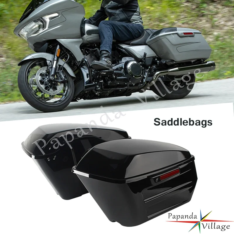 

Motorcycle Accessories For Harley Touring Road King Road Glide Street Glide 2014-2023 ABS Plastic Side Hard Tour Trunk Bag